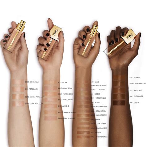 ysl beauty touche éclat le teint foundation|YSL touche eclat colour chart.